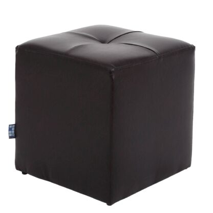 Taburet Cool, wenge, piele ecologica, 36x35x35 cm - imagine 2