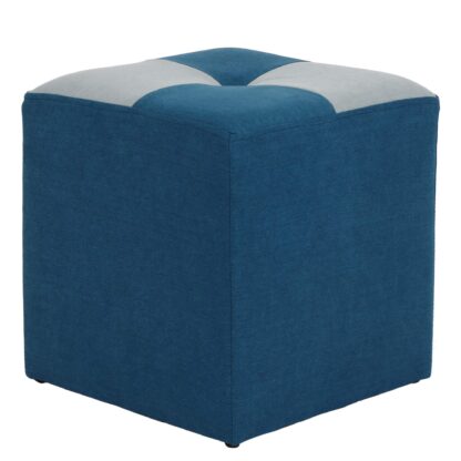 Taburet Cool D78, stofa turcoaz/gri 36x35x35 cm