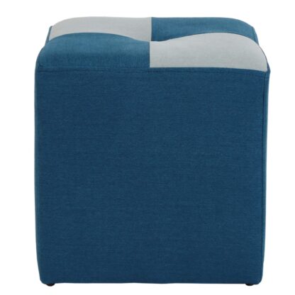 Taburet Cool D78, stofa turcoaz/gri 36x35x35 cm - imagine 3
