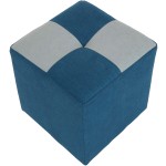 Taburet Cool, stofa, culoare turcoaz/vernil, 36x35x35 cm - imagine 2