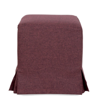 Husa taburet Cube, bordo, stofa, 38x45x38 cm - imagine 6