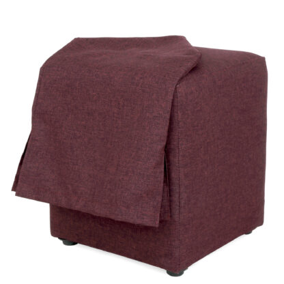 Husa taburet Cube, bordo, stofa, 38x45x38 cm - imagine 2