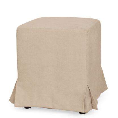 Husa taburet Cube, crem, stofa, 38x45x38 cm - imagine 2