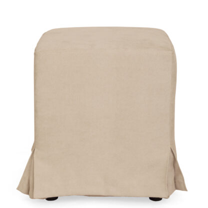 Taburet Cube T, crem, stofa K, 45x38x38 cm - imagine 3