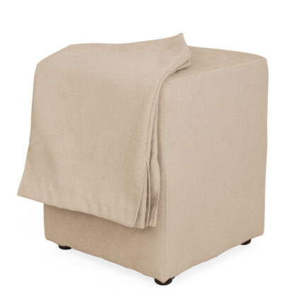 Husa taburet Cube, crem, stofa, 38x45x38 cm - imagine 7