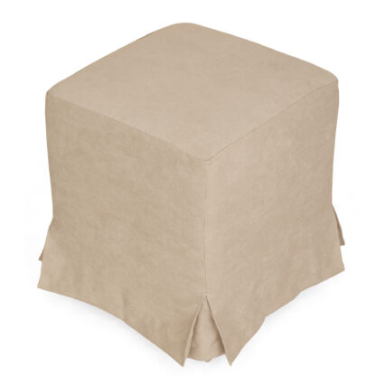 Husa taburet Cube, crem, stofa, 38x45x38 cm - imagine 6