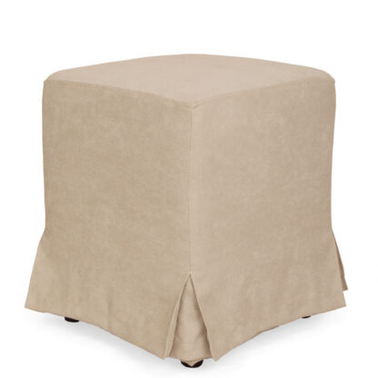 Husa taburet Cube, crem, stofa, 38x45x38 cm