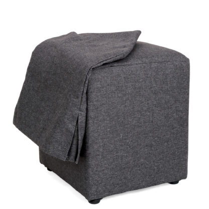 Husa taburet Cube, gri, stofa, 38x45x38 cm - imagine 4