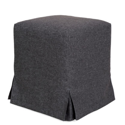 Husa taburet Cube, gri, stofa, 38x45x38 cm