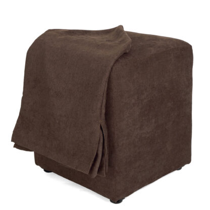 Taburet Cube T, maro inchis, stofa K, 45x38x38 cm - imagine 5