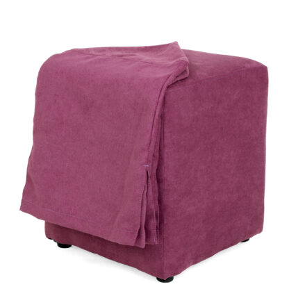 Husa taburet Cube, mov, stofa, 38x45x38 cm - imagine 5