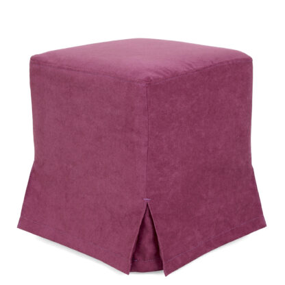 Husa taburet Cube, mov, stofa, 38x45x38 cm