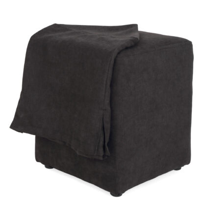 Husa taburet Cube, negru, stofa, 38x45x38 cm - imagine 5