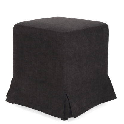 Husa taburet Cube, negru, stofa, 38x45x38 cm