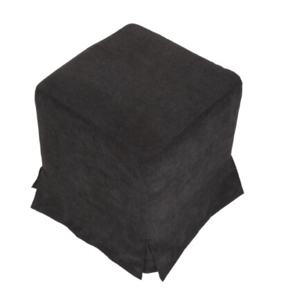 Husa taburet Cube, negru, stofa, 38x45x38 cm - imagine 8