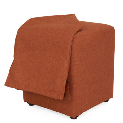 Husa taburet Cube T, portocaliu, stofa S, 45x38x38 cm