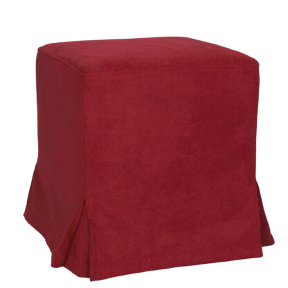 Taburet Cube T, rosu, stofa K, 45x38x38 cm