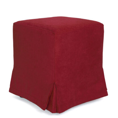 Husa taburet Cube, rosu, stofa, 38x45x38 cm - imagine 2