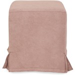 Taburet Cube T, roz prafuit, stofa K, 45x38x38 cm - imagine 2