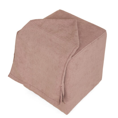 Husa taburet Cube, roz prafuit, stofa, 38x45x38 cm - imagine 6