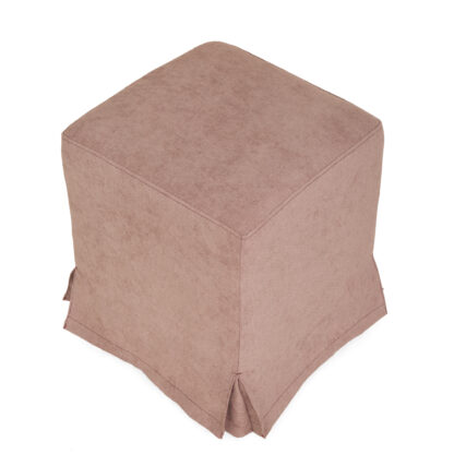 Husa taburet Cube, roz prafuit, stofa, 38x45x38 cm - imagine 5