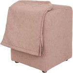 Taburet Cube T, roz prafuit, stofa K, 45x38x38 cm - imagine 4