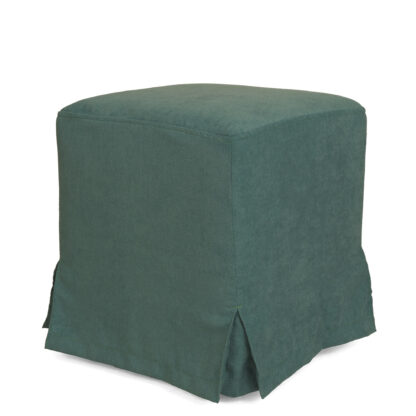 Husa taburet Cube, turcoaz, stofa, 38x45x38 cm