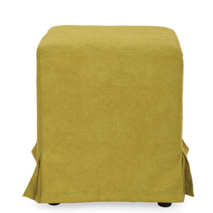 Husa taburet Cube, verde, stofa, 38x45x38 cm - imagine 6
