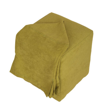 Husa taburet Cube, verde, stofa, 38x45x38 cm - imagine 5