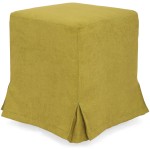 Husa taburet Cube, verde, stofa, 38x45x38 cm