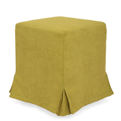 Husa taburet Cube, verde, stofa, 38x45x38 cm