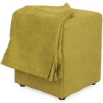 Husa taburet Cube, verde, stofa, 38x45x38 cm - imagine 3