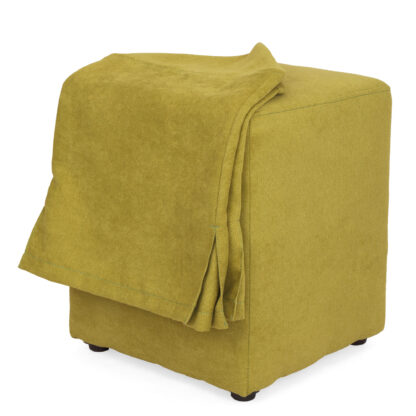 Husa taburet Cube, verde, stofa, 38x45x38 cm - imagine 3