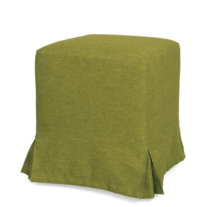 Husa taburet Cube, verde inchis, stofa, 38x45x38 cm