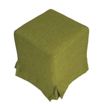 Husa taburet Cube, verde inchis, stofa, 38x45x38 cm - imagine 2