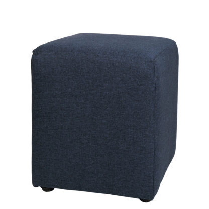 Taburet Cube, albastru, stofa, 45x38x38 cm - imagine 4