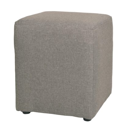 Taburet Cube, gri deschis, stofa, 45x38x38 cm