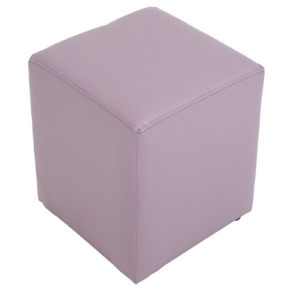 Taburet Cube, mov, piele ecologica, 45x38x38 cm - imagine 3