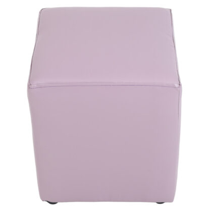 Taburet Cube, mov, piele ecologica, 45x38x38 cm - imagine 5