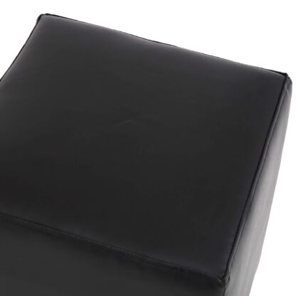 Taburet Cube, negru, piele ecologica, 45x38x38 cm - imagine 3
