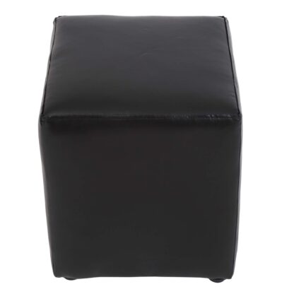 Taburet Cube, negru, piele ecologica, 45x38x38 cm - imagine 4