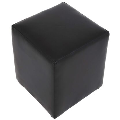 Taburet Cube, negru, piele ecologica, 45x38x38 cm - imagine 5