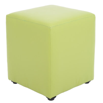 Taburet Cube, verde, piele ecologica, 45x38x38 cm - imagine 2