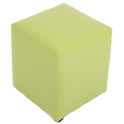 Taburet Cube, verde, piele ecologica, 45x38x38 cm - imagine 3