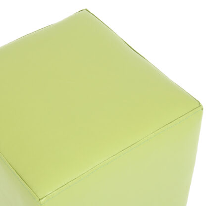 Taburet Cube, verde, piele ecologica, 45x38x38 cm - imagine 4