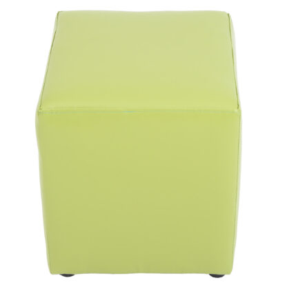 Taburet Cube, verde, piele ecologica, 45x38x38 cm - imagine 5