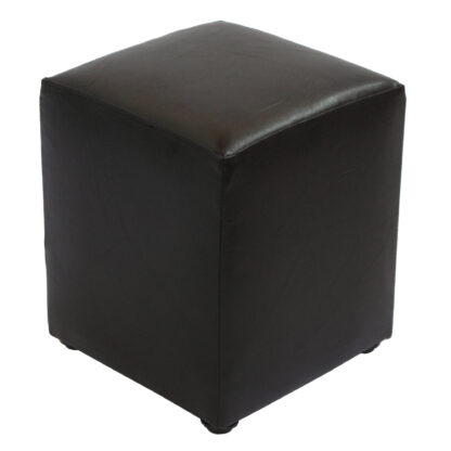 Taburet Cube, wenge, piele ecologica, 45x38x38 cm