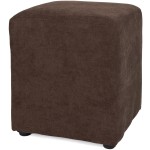 Taburet Cube, maro, stofa, 45x38x38 cm - imagine 2