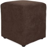 Taburet Cube, maro, stofa, 45x38x38 cm - imagine 4