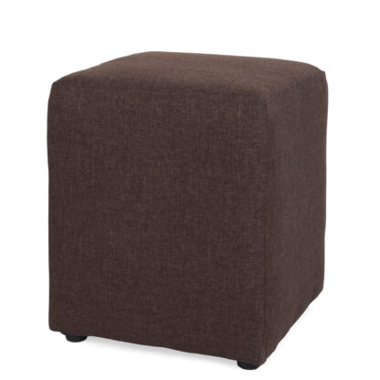 Taburet Cube, maro deschis, stofa, 45x38x38 cm